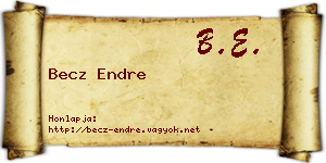 Becz Endre névjegykártya